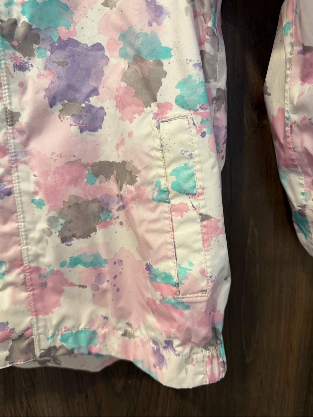 The North Face Girls' Pastel Splash Hooded Jacket - Pink, Mint, Lavender - Picture 3 of 7